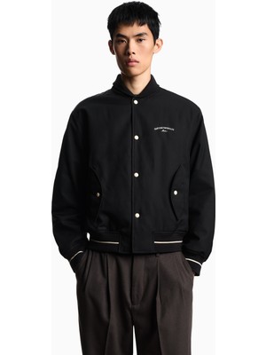 Emporio Armani Erkek Uzun Kol Düğme Kapama Sırt Bölümde Işlemeli Logo Siyah Ceket EM003124 AF18264-UC001