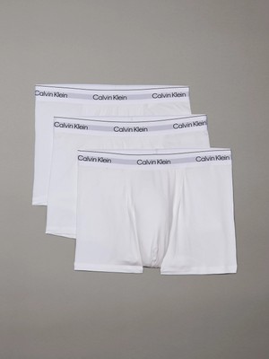 Calvin Klein Erkek Pamuklu Normal Kalıp Logolu Elastik Bel Bantlı 3'lü Beyaz Boxer LV00NB4286-100