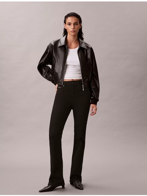 Calvin Klein Kadın Denim Slim Fit Yüksek Bel Günlük Kullanım Siyah Jeans LV047D739G-JW4