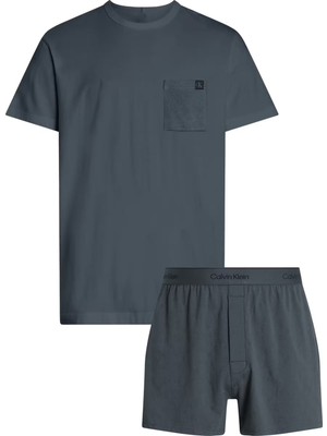 Calvin Klein Erkek Beli Lastikli Kısa Boy Üzeri Ck Desenli Gri Iç Çamaşırı Takımı 000NM2662E-RG0