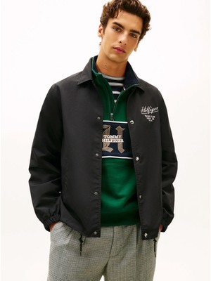 Tommy Hilfiger Erkek Regular Fit Logo Detaylı Uzun Kollu Siyah Ceket MW0MW41871-BDS