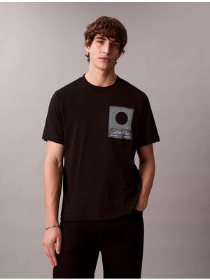 Calvin Klein Erkek Regular Fit %100 Pamuklu Baskılı Kısa Kollu Siyah T-Shirt LV04RE803G-UB1
