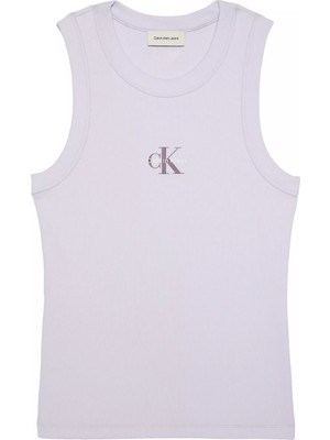 Calvin Klein Kadın Pamuklu Dar Kalıp Yuvarlak Yakalı Lila Atlet LV047E200G-2IK