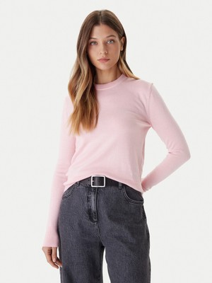 Calvin Klein Kadın Yuvarlak Yaka Uzun Kol Yün Kumaş Regular Fit Pembe Kazak LV044D370G-XRM