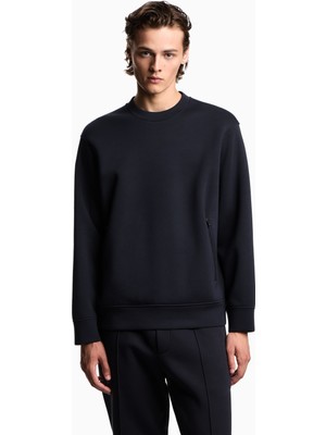 Emporio Armani Erkek Regular Fit Bisiklet Yaka Uzun Kol Pamuklu Lacivert Sweatshirt EM003052 AF17545-UB118