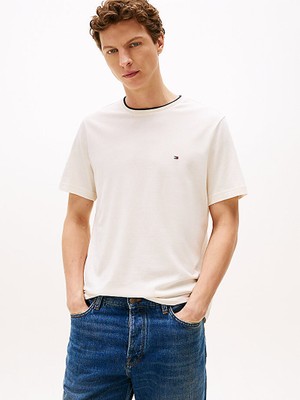 Tommy Hilfiger Erkek Kısa Kol Bisiklet Yaka Pamuklu Düz Model Sarı T-Shirt MW0MW39368-Z00