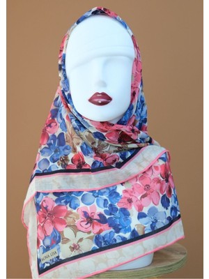 Sinem Monalisa El Dikişli Soft Pamuk Eşarp Pembe