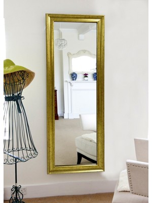 Rönesans Altın Varak Boy Aynası Kırılmaz Dekoratif 50X120 Polikarbon Çerçeve ile Şık Tasarım