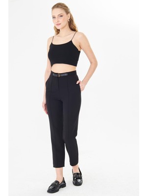 Sortie Collection Kadın Toka Detay Siyah Renk Cigarette Pantolon