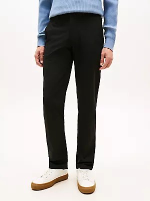 Tommy Hilfiger Erkek Normal Kalıp Esnek Kumaş Düz Paça Siyah Pantolon MW0MW43408-BDS