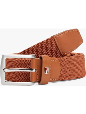 Tommy Hilfiger Erkek Örme Desenli Ayarlanabilir Tokalı Kahverengi Kemer AM0AM13354-GPA