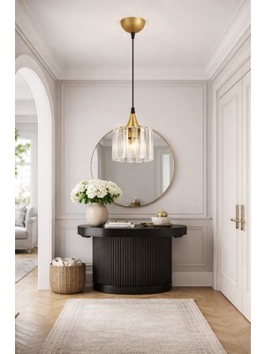 Esslight Azra Tekli Eskitme Sarkıt Kristal Taşlı Antre Hol Avize