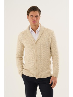 Erkek Şal Yaka Düğmeli Hırka