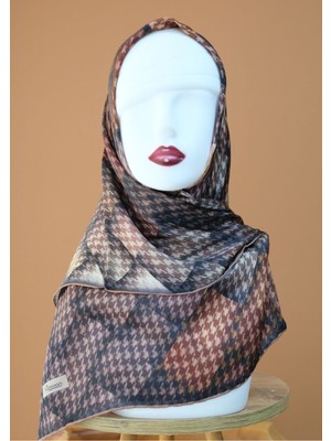 Sinem Picasso El Dikişli Hibrit Digital Kristal Eşarp Çöl