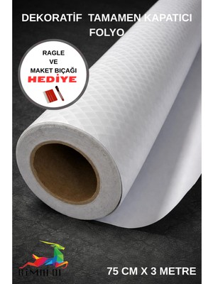 Rimafol Dekoratif Kendinden Yapışkanlı Tamamen Kapatıcı Folyo Banyo-Ofis-Duşakabin 75 cm x 3 Metre