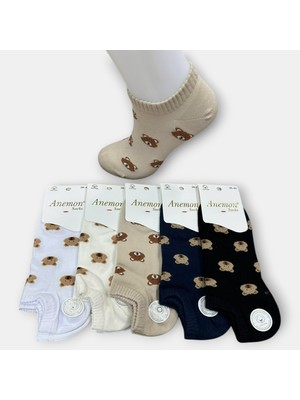 Anemon Socks Pamuklu Bayan Ayıcık Desenli Çorap 12 Çift