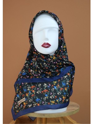 Sinem Monalisa Dijital Dubai Kaşmir Eşarp Lacivert