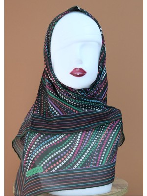 Sinem Monalisa El Dikişli Soft Pamuk Eşarp Haki