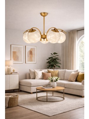 Esslight Sena 5 Li Eskitme Plafonyer 3 Boyutlu Başlık Salon Mutfak Yatak Odası Avize