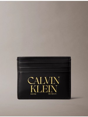 Calvin Klein Erkek Gold Logo Detaylı Çoklu Bölmeli Siyah Kartlık LV04D1147G-UB1