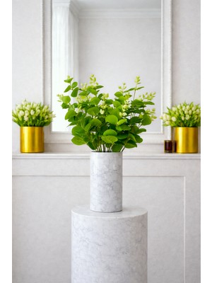 Madame Nazar Üstün Kalite Gerçekçi Okaliptus Yapay Çiçek – 1 Demet - 50CM Solmaz, Vazo ve Salon Dekoru