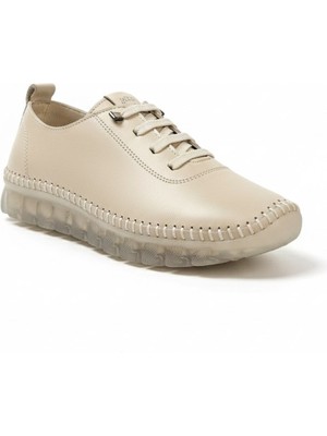 Voyager Kadın Bağcıklı Silikon Taban Rahat Günlük Deri Casual Ayakkabı 9050-6Y