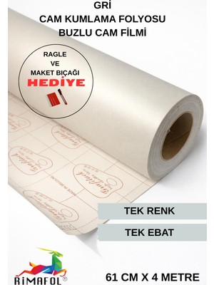 Rimafol Cam Kumlama Folyosu Buzlu Cam Filmi Ofis -Ev-Mutfak Pencere-Cam Balkon Duşakabin 61 Cmx 4 M
