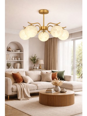 Esslight Alara 5 Li Eskitme Plafonyer 3 Boyutlu Başlık Salon Mutfak Yatak Odası Avize