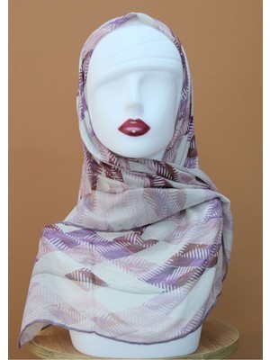 Sinem Monalisa Eldikişli Digital Bambu Eşarp Lila