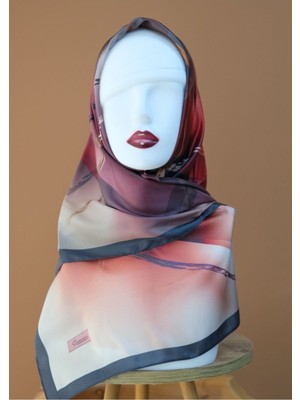 Sinem Picasso Hibrit Dijital Kristal Eşarp Gri