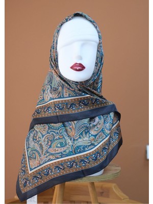 Sinem Picasso Hibrit Dijital Kristal Eşarp Siyah