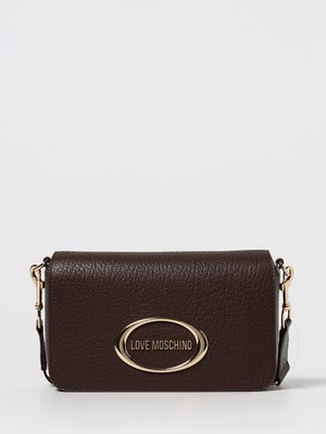 Love Moschino Kadın Metal Logo Fermuar Kapama Deri Kısa Kulp Kahverengi Omuz Çantası JC4339PP0NK14-31A