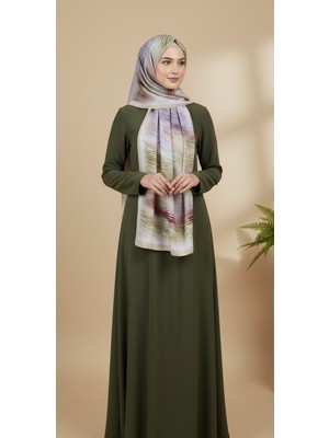 Aliva Scarf Pamuk Ipek Çizgi Desenli Şal