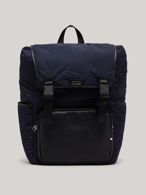 Tommy Hilfiger Erkek Logolu Fermuarlı Kayıışlı Günlük Mavi Sırt Çantası AM0AM11817-DW6