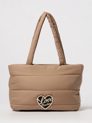 Love Moschino Kadın Logolu Deri Fermuarlı Günlük Kullanım Siyah Omuz Çantası JC4384PP0NKT0-000