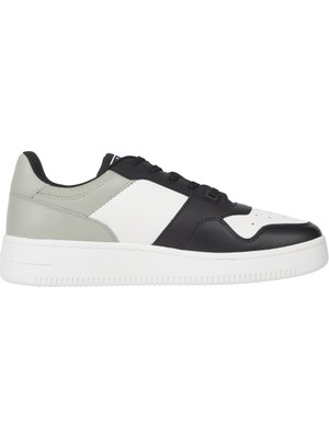 Tommy Hilfiger Erkek Marka Logolu Bağcıklı Kaydırmaz Tabanlı Günlük Gri Sneaker EM0EM01395-PMI