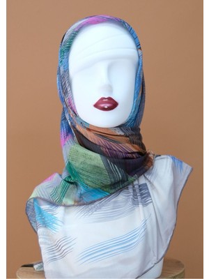 Sinem Monalisa Hibrit Dijital Natural Eşarp Vizon