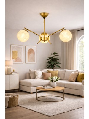 Esslight Tutku 3 Lü Eskitme Plafonyer 3 Boyutlu Başlık Salon Mutfak Yatak Odası Avize