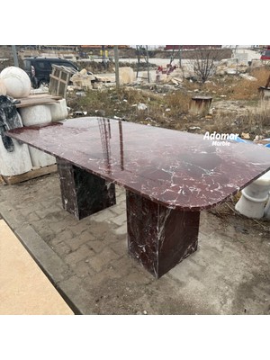 Adomar Marble Rosso Levanto Yemek Masası