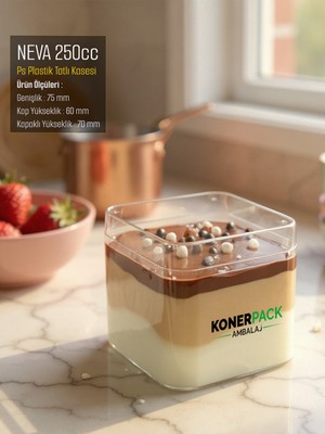 PremiumPort 24 Adet Renkli Şeffaf Sert Plastik Magnolya Tatlı ve Sütlü Kase Seti