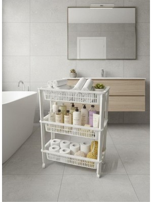 Okyanus Home 3 Katlı Tekerlekli Basic Banyo-Mutfak Düzenleyici