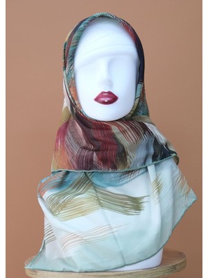 Sinem Monalisa Hibrit Dijital Natural Eşarp Kahverengi