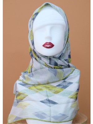 Sinem Monalisa Eldikişli Digital Bambu Eşarp Yeşil