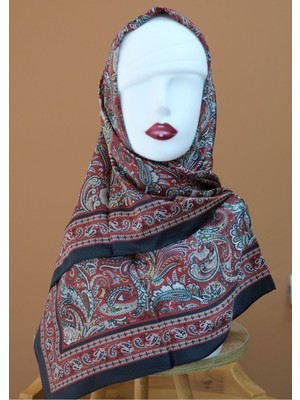 Sinem Picasso Hibrit Dijital Kristal Eşarp Siyah