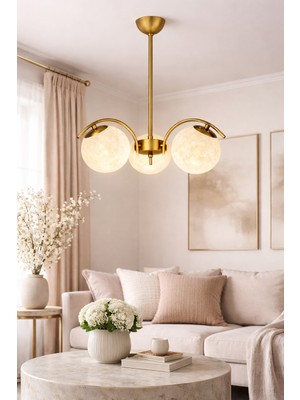 Esslight Sena 3 Lü Eskitme Plafonyer 3 Boyutlu Başlık Salon Mutfak Yatak Odası Avize