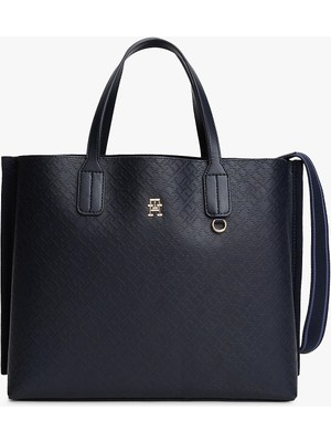 Tommy Hilfiger Kadın Deri Iç Bölmeli Küçük Cüzdan Aksesuarlı Lacivert Omuz Çantası AW0AW17174-DW6