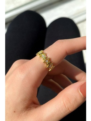 Spossy Silver Jewelry Tam Tur Yıldız Yüzük