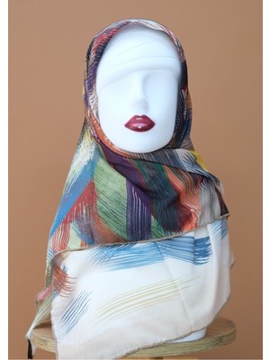 Sinem Monalisa Hibrit Dijital Natural Eşarp Bal Köpüğü