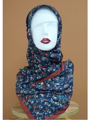 Sinem Monalisa Dijital Dubai Kaşmir Eşarp Bordo