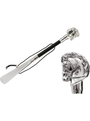Pasotti Gümüş At Ayakkabı Çekeceği 50 cm Metal Sap - Ahşap Gövde, Abs Uç